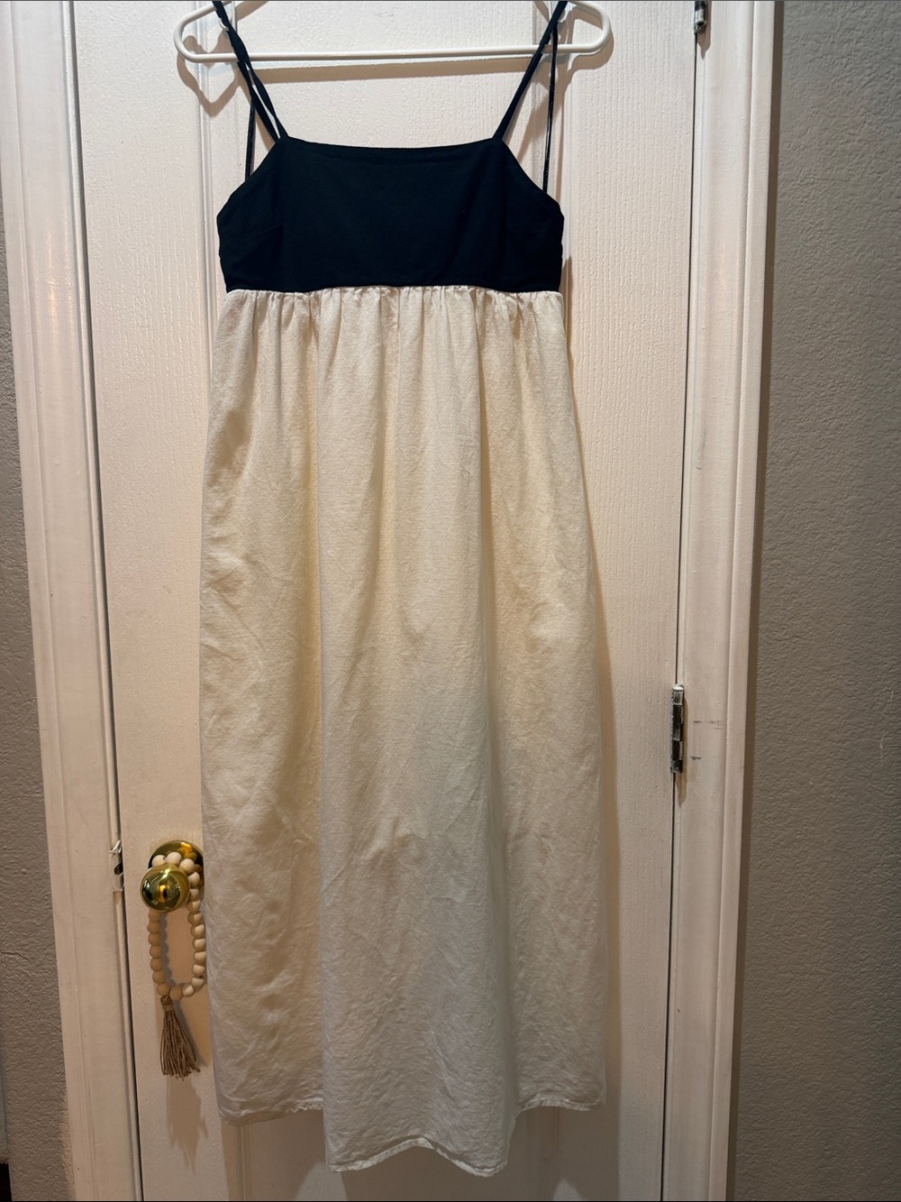 Teens Black and Cream Spaghetti Strap Dress